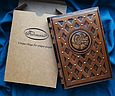 Щоденник А5 формату з монограмою в шкіряній обкладинці ручної роботи "Грифон", фото 6