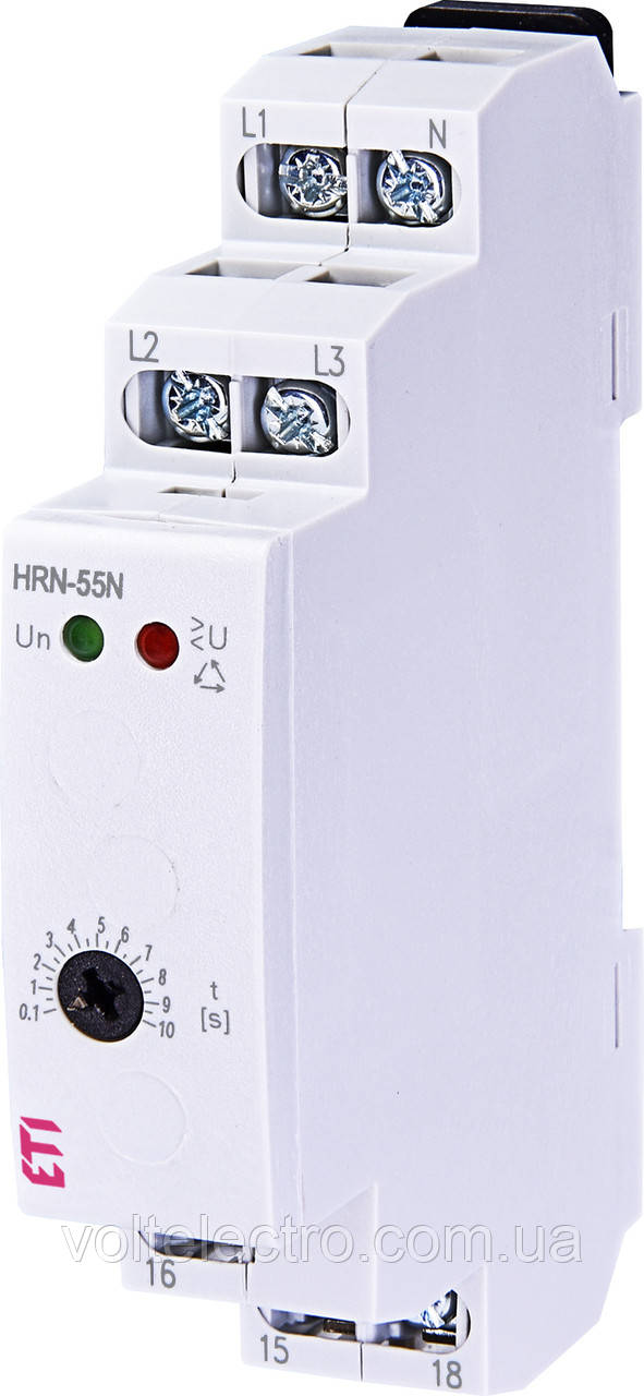 Реле контролю послідовності і обриву фаз HRN-55N 3x400/230AC (3F, 1x8A_AC1) з нейтраллю