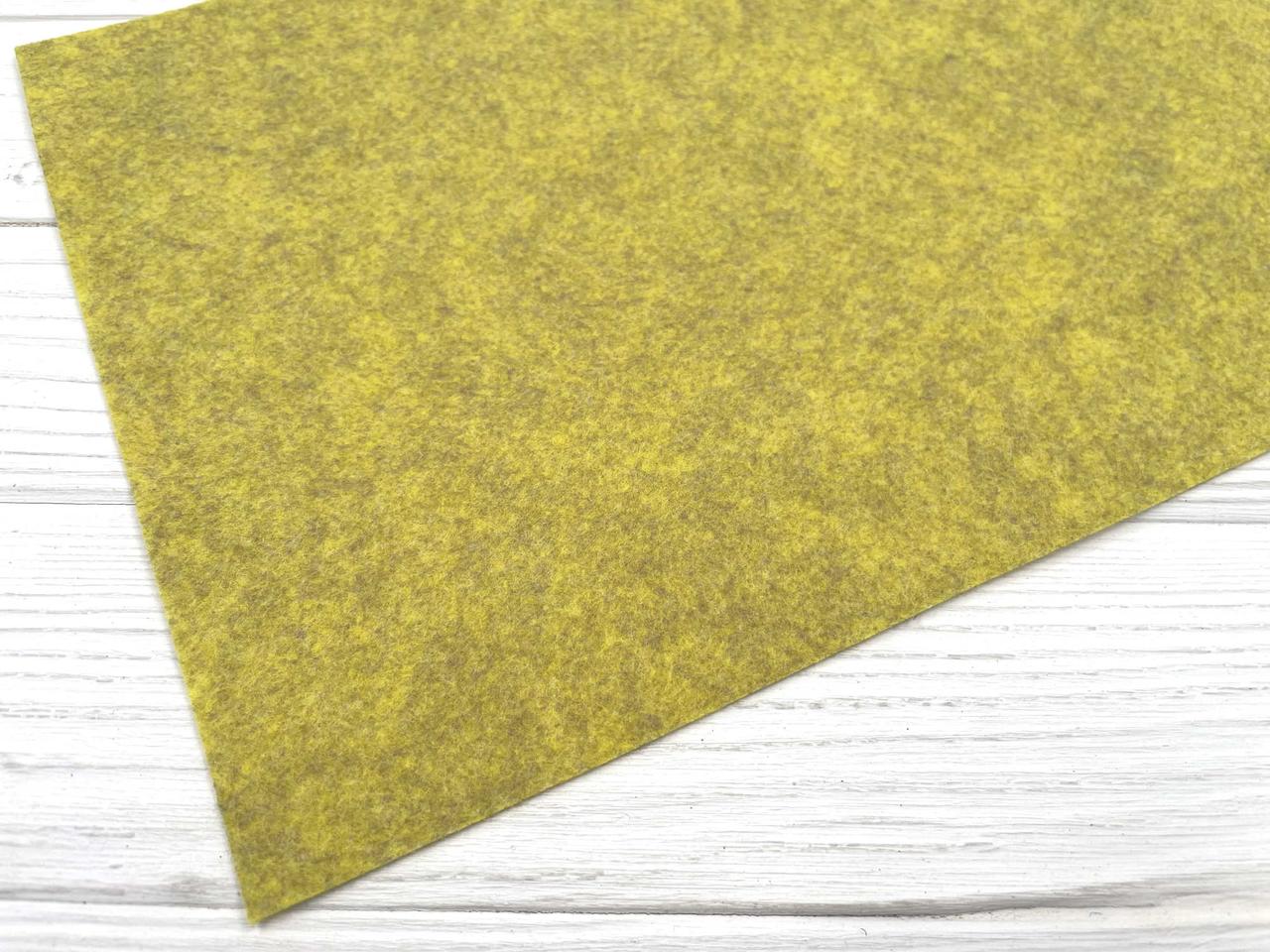 Корейський м'який фетр 1,2 мм МЕЛАНЖ (100х170 см) - №1 Жовтий меланж