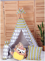 Детский домик Вигвам , палатка Египет( комплект- коврик Бонбон с подушками)