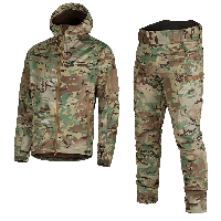 Военный мужской влаго-ветрозащитный костюм SoftShell (куртка и штаны) Мультикам S