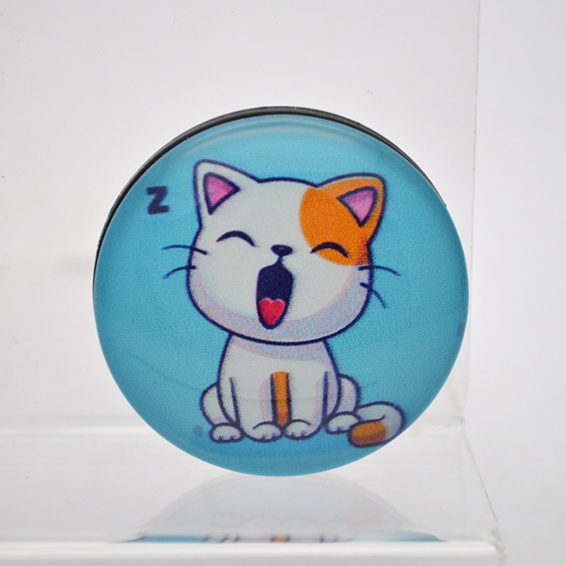 Універсальний тримач для телефона PopSocket (попсокет) Glass 3D Kitty No22