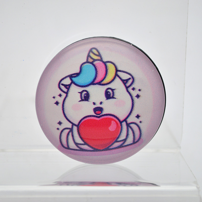 Універсальний тримач для телефона PopSocket (попсокет) Glass 3D Unicorn No2