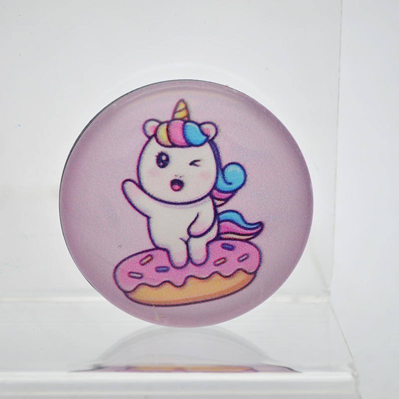 Універсальний тримач для телефона PopSocket (попсокет) Glass 3D Unicorn No19