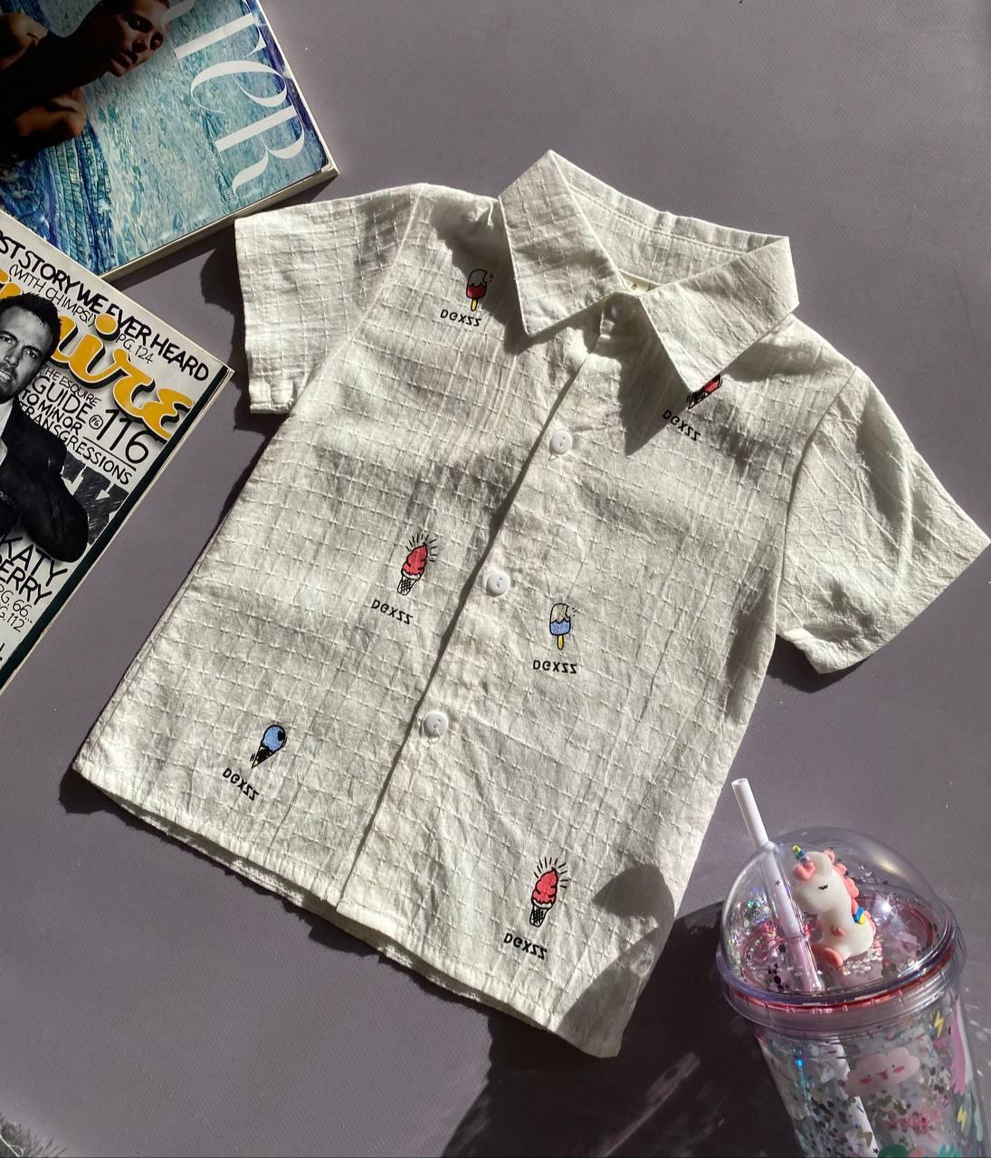 Сорочка поло для дівчинки з морозивом Рожева 92006 DGXZZ, Пудровый, Девочка, Лето, 90 см, фото 1