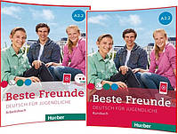 Beste Freunde A2.2. Kursbuch+Arbeitsbuch. Комплект книг німецької мови. Підручник+Зошит. Hueber