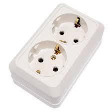 SVT-1812 Розетка 2-а накладна  з/з 10шт, фото 1