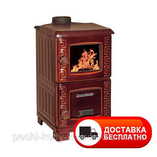 Дров'яна піч-камін Duval EM-203F турбо з варильною плитою