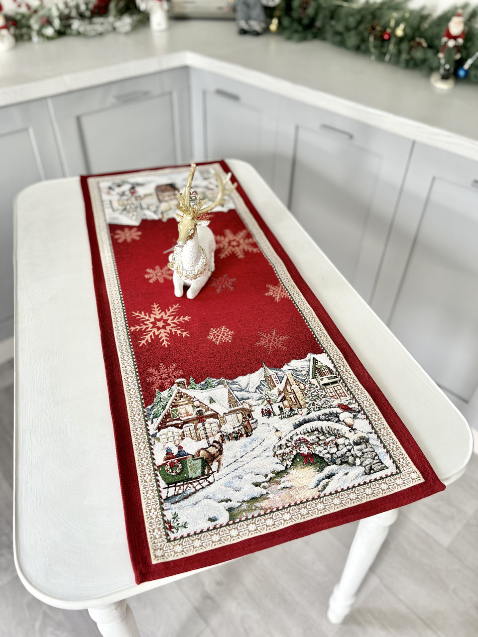 Доріжка на стіл Новорічна, 45x140 см., гобеленова Limaso