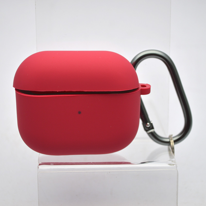 Чохол Silicon Case з мікрофіброю для AirPods 3 Rose Red/Малиновий
