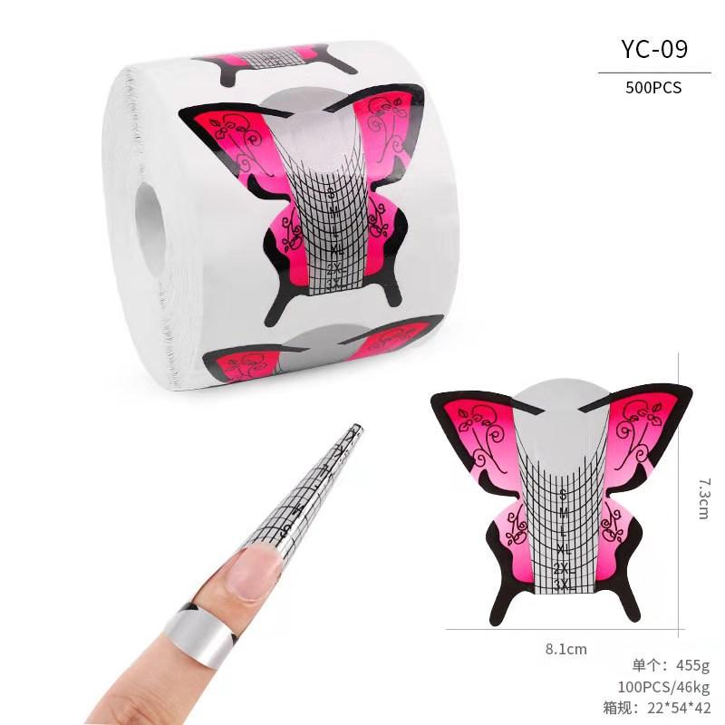 Форма для нарощування нігтів широка (рожева метелик) 3 XL 500 шт