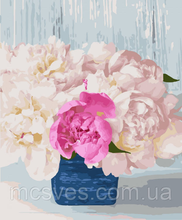 Картина за номерами "Перламутрові півонії" 40х50 см 12126-AC, фото 1