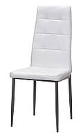 Мягкий кухонный стул Windy DGR (Винди) белый кожзам на темно-серых металлических ногах