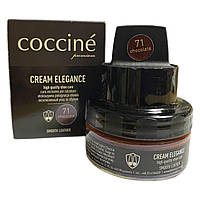 Питательный крем для обуви + губка Coccine CREAM ELEGANCE 50мл Шоколадный