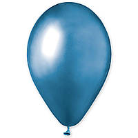 Латексный воздушный шар Gemar, Хром синий Shiny Blue, 5" (12,5 см, в надутом виде)