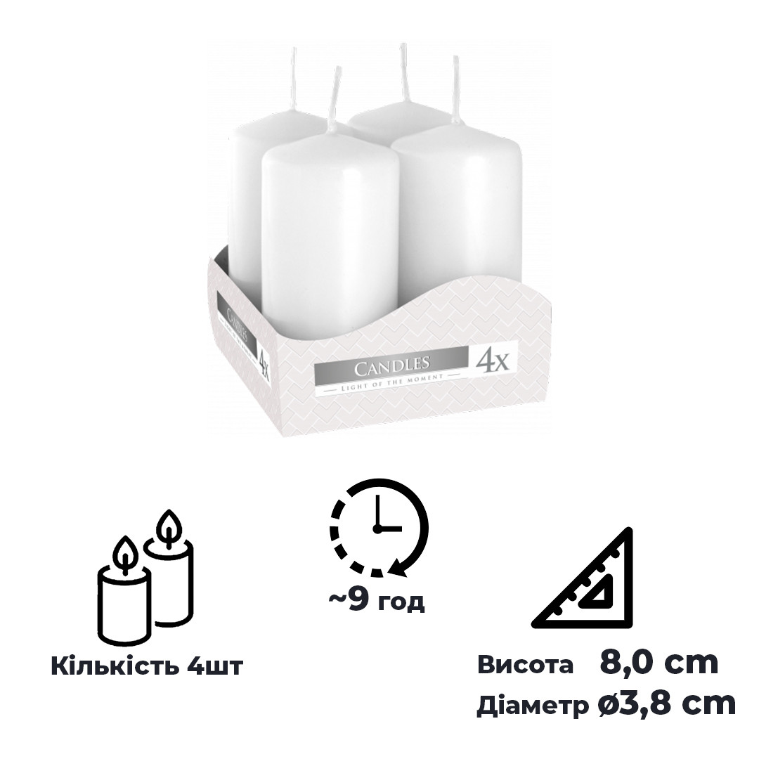 Набор свечей Bispol 4 шт Белый (sw40/80-090) - фото 4 - id-p1710740215