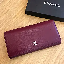 Гаманець Шанель шкіряний на кнопці, в коробці