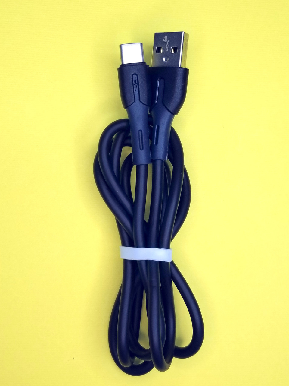 Кабель Usb Type-C 4you Taho (2.4A, Silicon, чорний), фото 1