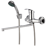 Змішувач для ванни з виливом 30 см носиком гусаком Cron Fabio 006 EURO (CR0137), фото 5