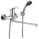 Змішувач для ванни з виливом 30 см носиком гусаком Cron Fabio 006 EURO (CR0137), фото 4