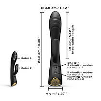 Вибратор-кролик Dorcel FLEXI RABBIT BLACK | Knopka, фото 5