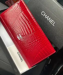 Гаманець Шанель шкіряний на кнопці, в коробці