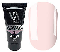 Valeri Acryl Gel №03 - акрил-гель, молочно-розовый, 15 мл