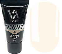 Valeri Acryl Gel №04 - акрил-гель, светлый нюдово-персиковый, 30 мл