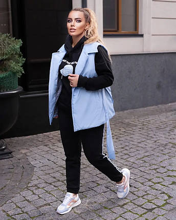 Універсальний жіночий костюм трійка, тканина "Плащівка+Трикотаж на флісі" 48, 50, 52 розмір 48, фото 1