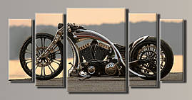 Модульна картина на полотні з 5 частин "Harley-Davidson"