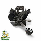 Вентилятор X-cosrack на 5 лопатей для каміна, вентилятор з магнітним термометром, фото 2