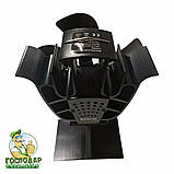 Вентилятор X-cosrack на 5 лопатей для каміна, вентилятор з магнітним термометром, фото 4