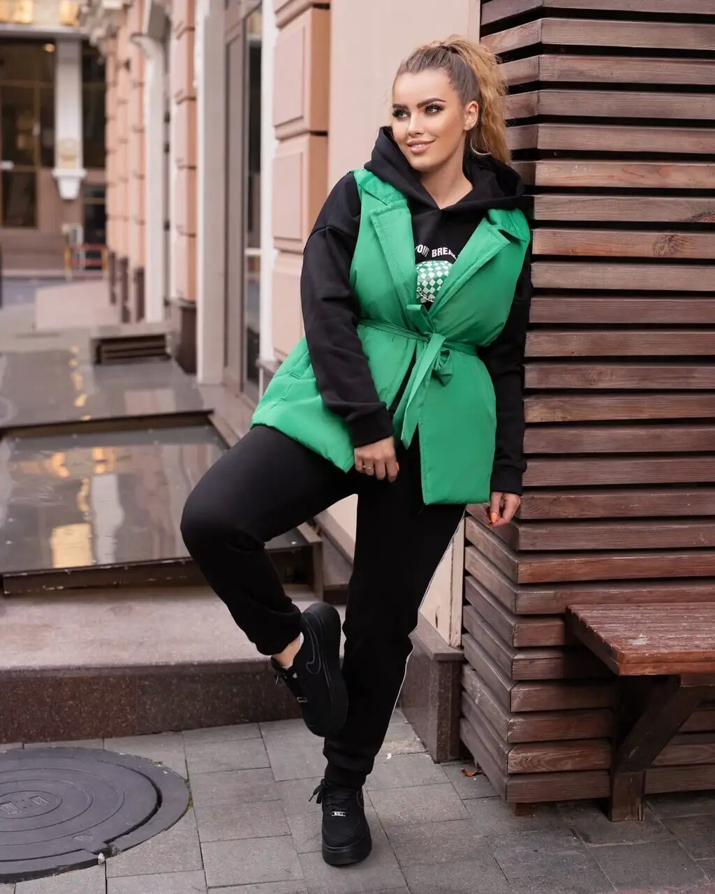 Універсальний жіночий костюм трійка, тканина "Плащівка+Трикотаж на флісі" 48, 50, 52 розмір 48