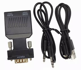 Конвертер відео адаптер VGA-HDMI 1080p зі звуком