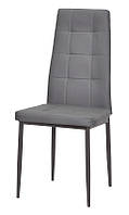 Мягкий кухонный стул Windy DGR (Винди) серый кожзам 701, на темно-серых металлических ногах