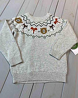 Кофта свитер теплый цвет серый C&A 80, 86, 92