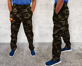 Штани камуфляжні зимові з накладними кишенями Штани чоловічі на флісі — камуфляж XL — 5XL