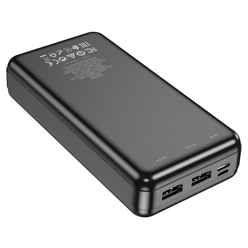 Повербанк 20000mAh HOCO J91A 2*USB 20000 мАч 2.1A Black Li-Pol Черный Пластик Универсальная батарея Индикатор уровня заряда