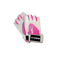 Рукавички для фітнесу BiotechUSA Lady 1, gloves, leather,(P) White-pink S