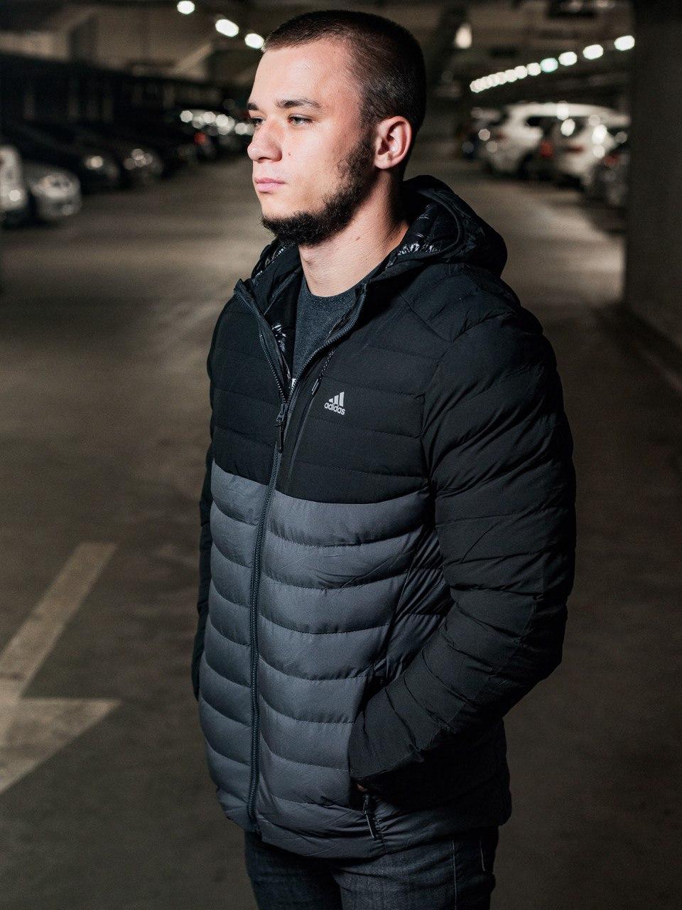 Куртка Чоловіча Адідас Чорна З Сірим Тепла Зимова Adidas Salex Куртка ...