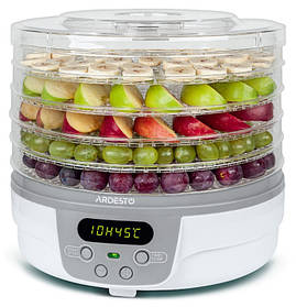 ARDESTO Сушка для продуктів FDB-5321T - 250Вт/ 5 піддонів вис. 3см/ діаметр 32см/ рег. темп./ таймер/ біла