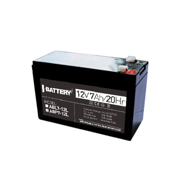 Акумулятор 12 В 7 А·год для ДБЖ I-Battery ABP7-12L