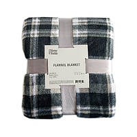 Плед Ardesto Flannel сіра клітинка 160х200 см