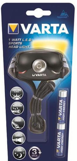 Налобний ліхтар VARTA 1 WATT LED SPORTS HEAD LIGHT 2AAA