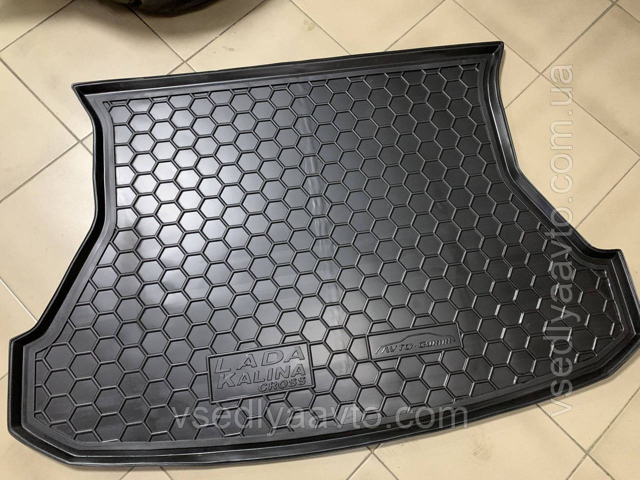 Килимок в багажник LADA Kalina Cross (AVTO-GUMM) пластік+гума, фото 1