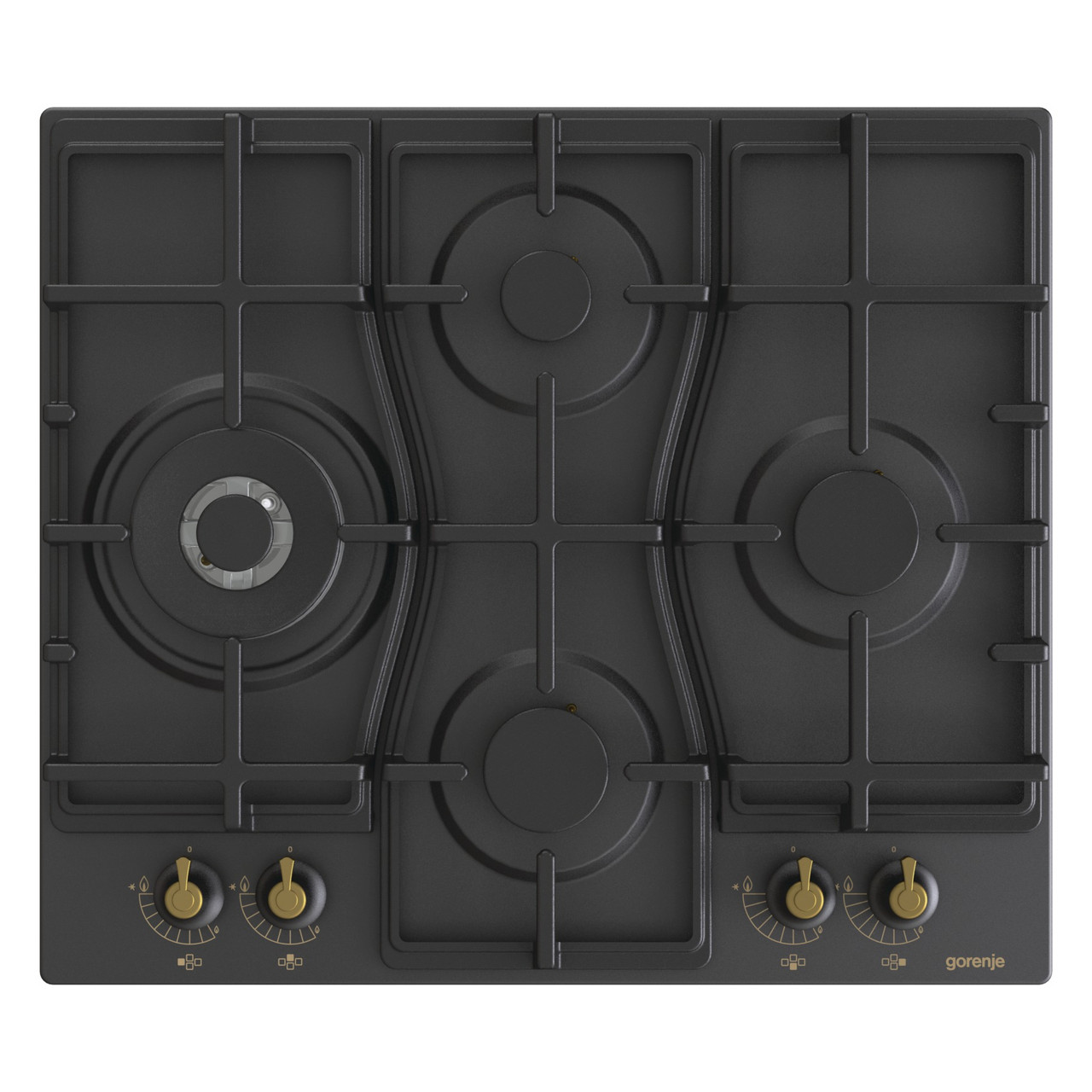 Gorenje Варильна поверхня газова, 60см, чавун, чорний, фото 1