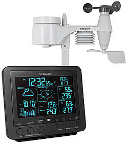 Sencor Метеостанція, внутр/зовн вимірювання, темп-ра, вологість, час, прогноз погоди, атмосферний тиск, шв.