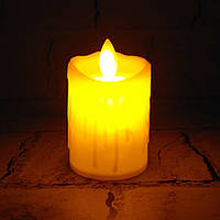 LED свічка електронна з ефектом полум'я, жовта,7х5 см