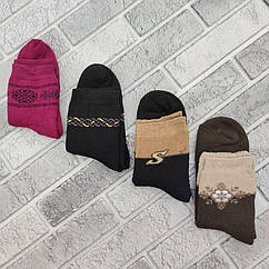 Шкарпетки жіночі 2 сорт високі зимові з махрою р.23-25 (без етикетки, малюнки ассоорті,дефекти) 30036918