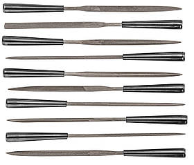 Topex Надфілі по металу, набір 10шт, алмазні, діаметр 3мм, рукоята пластмаса, 140мм